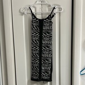 Black and Gray Patterned Women's Dress